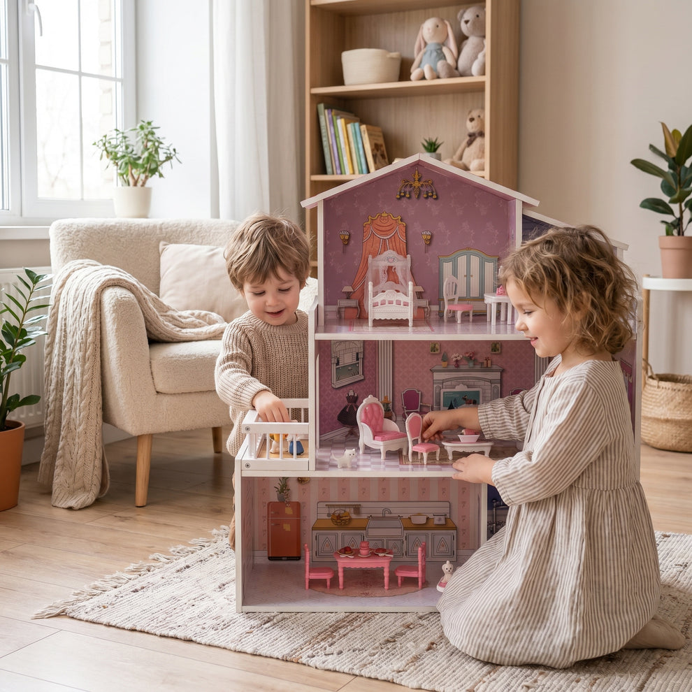 Grande Maison de Poupée en Bois Montessori