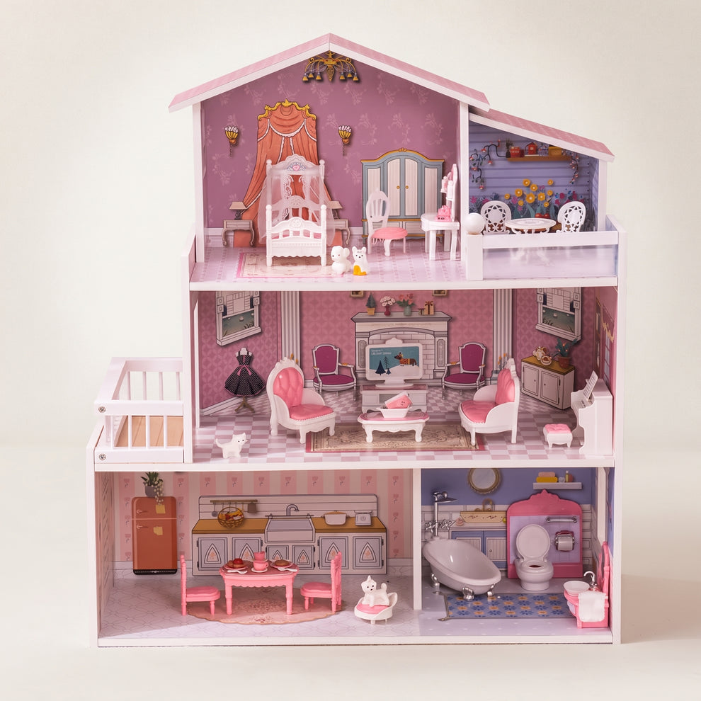 Grande Maison de Poupée en Bois Montessori