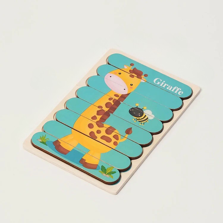 Puzzle de Bâtonnets en Bois Double Face Montessori