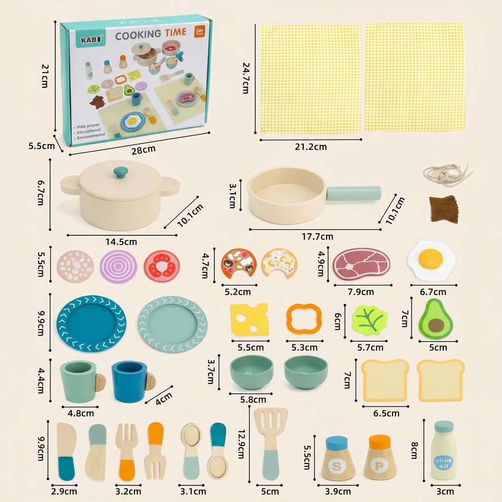 Set de Pique-Nique en Bois 35 Pièces Montessori