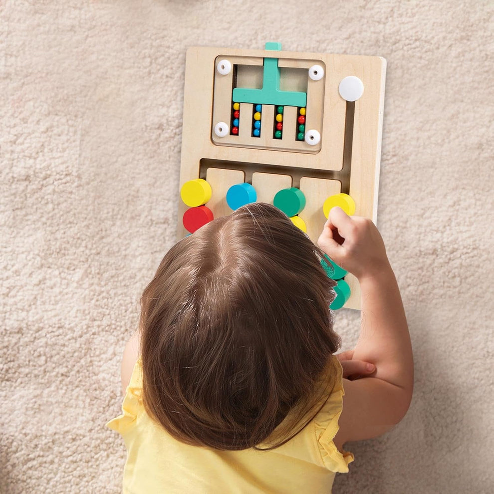 Jeu de Tri de Couleurs à Glissière en Bois Montessori