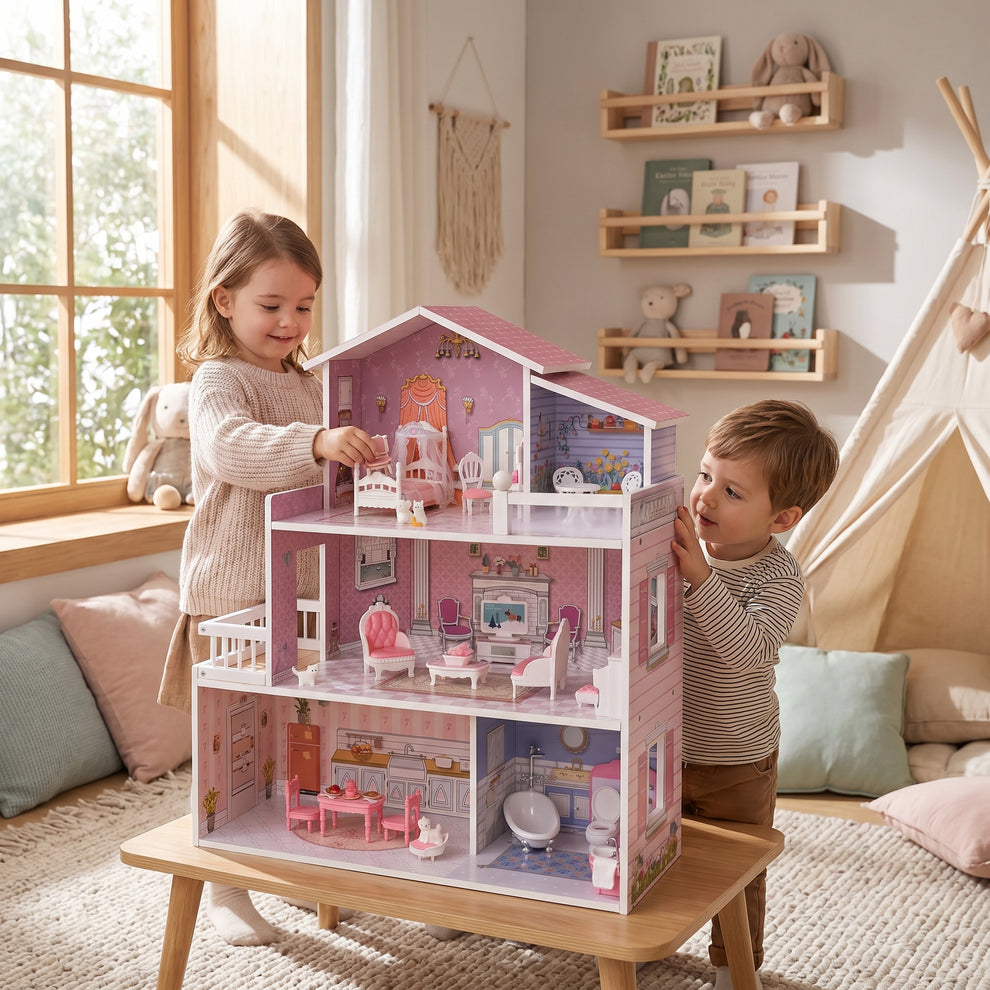 Grande Maison de Poupée en Bois Montessori