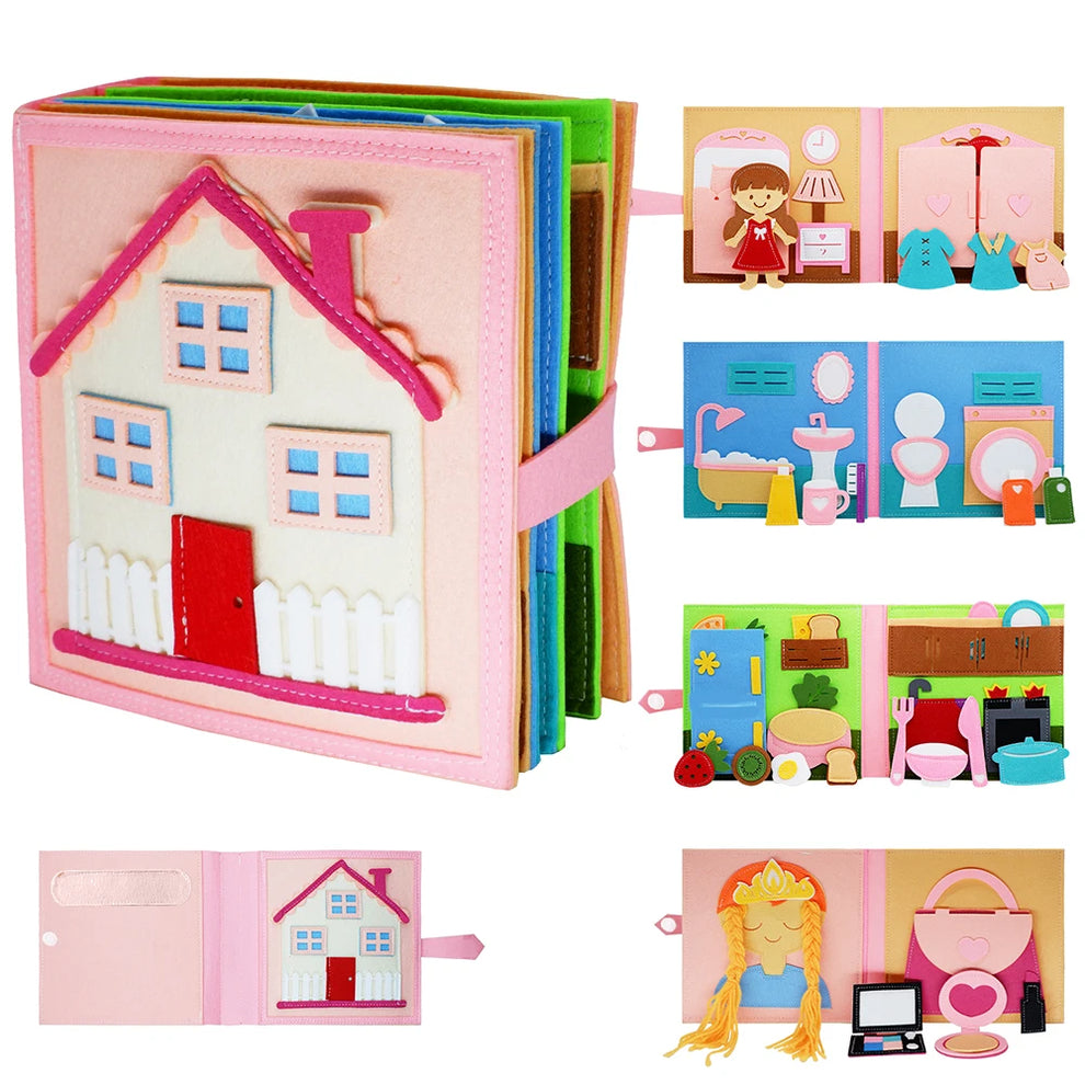 Livre Sensoriel en Feutrine Maison Montessori