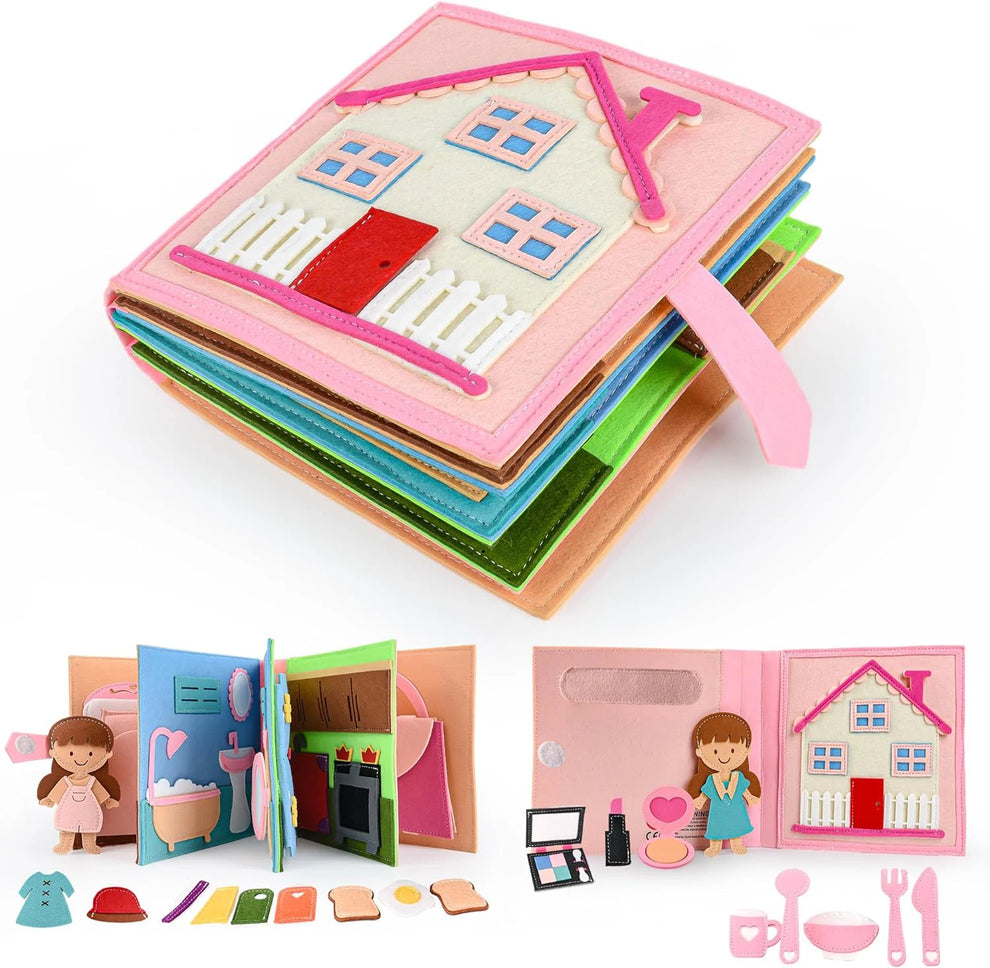 Livre Sensoriel en Feutrine Maison Montessori