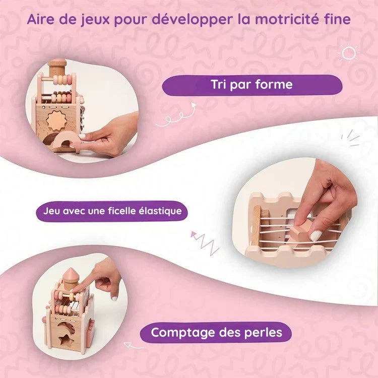 Cube d'Activités en Bois Montessori 6 en 1