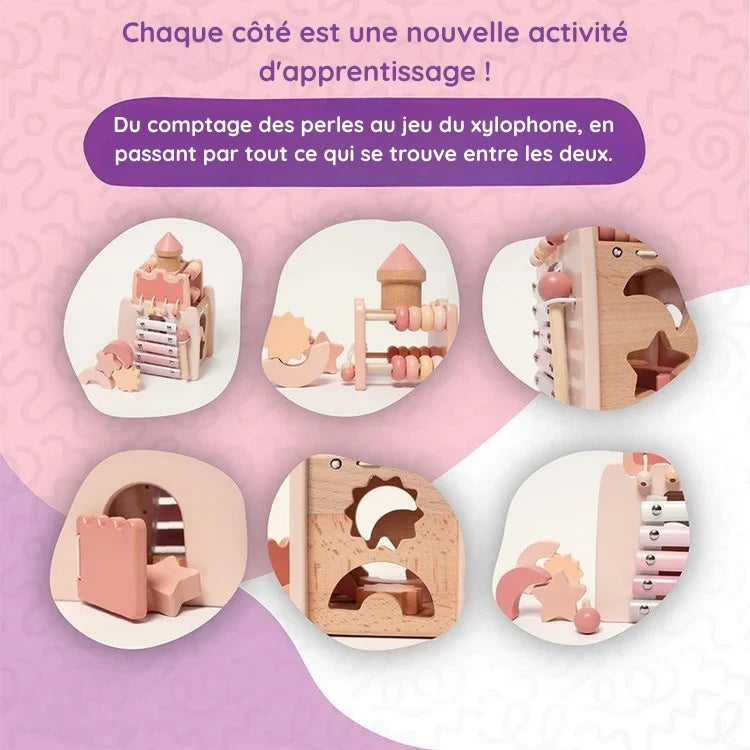 Cube d'Activités en Bois Montessori 6 en 1