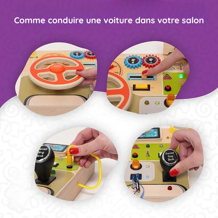 Tableau de Bord Interactif en Bois Montessori