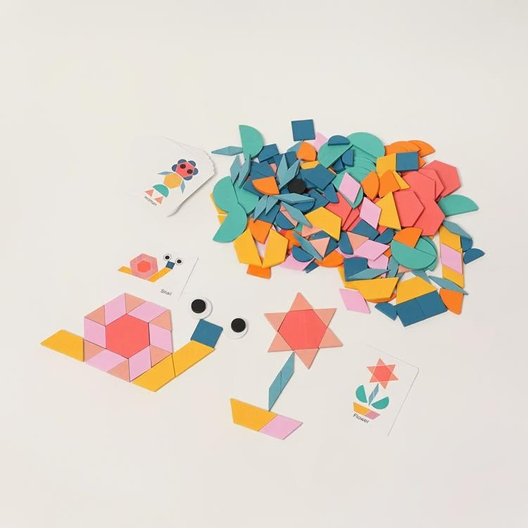 Jeu de Mosaïque & Tangram en Bois Montessori