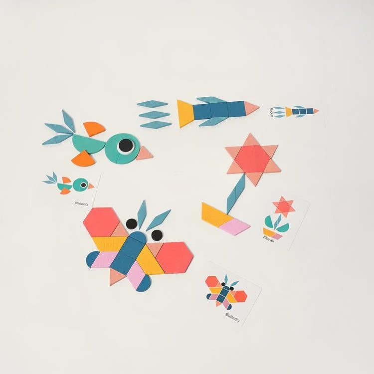 Jeu de Mosaïque & Tangram en Bois Montessori