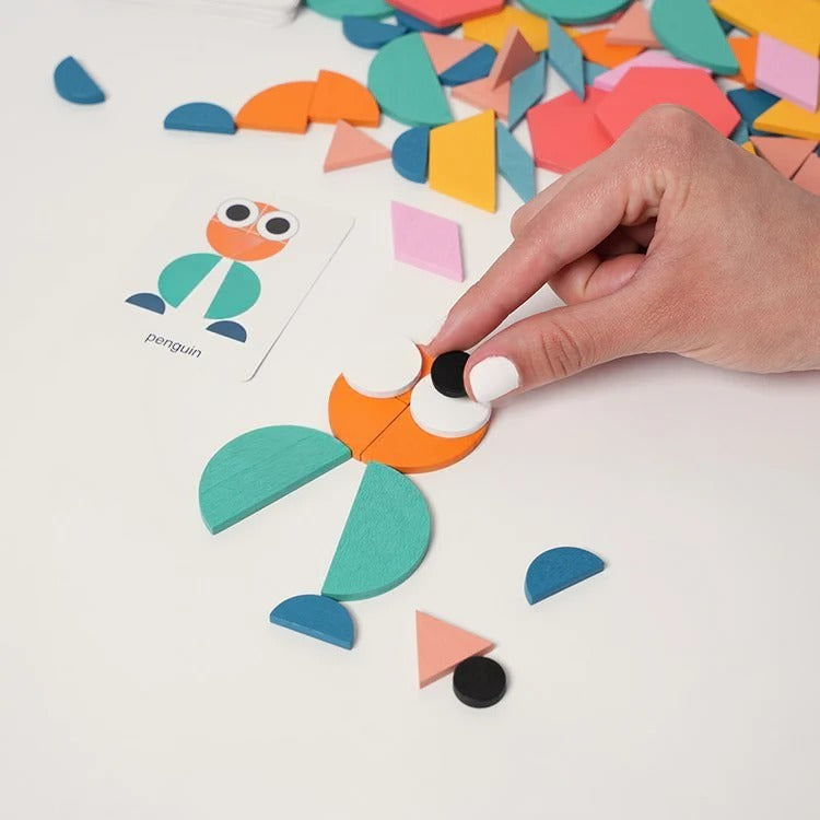 Jeu de Mosaïque & Tangram en Bois Montessori