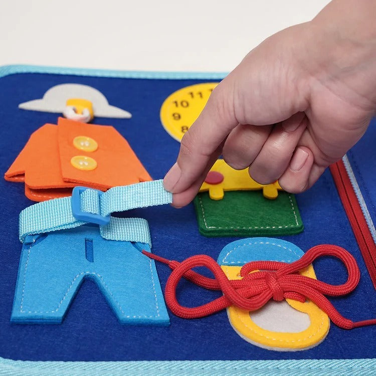 Sac d'Activités & Plaque d'Apprentissage en Feutre Montessori