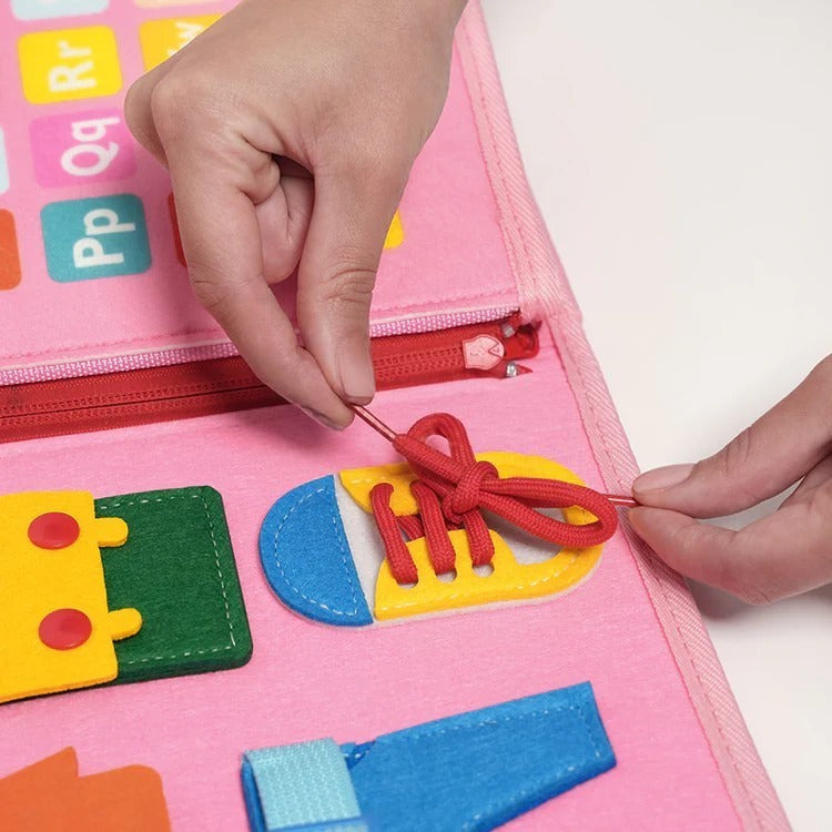 Sac d'Activités & Plaque d'Apprentissage en Feutre Montessori
