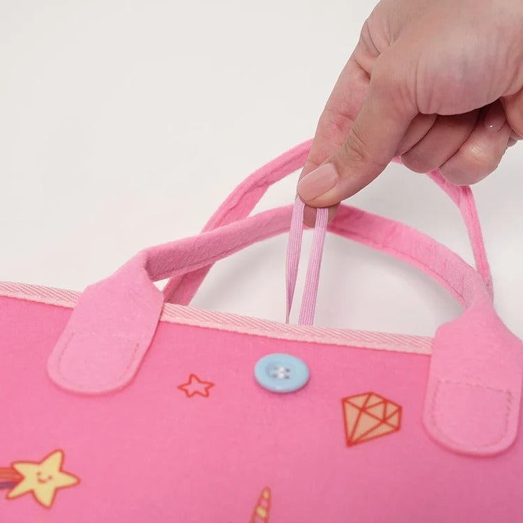 Sac d'Activités & Plaque d'Apprentissage en Feutre Montessori