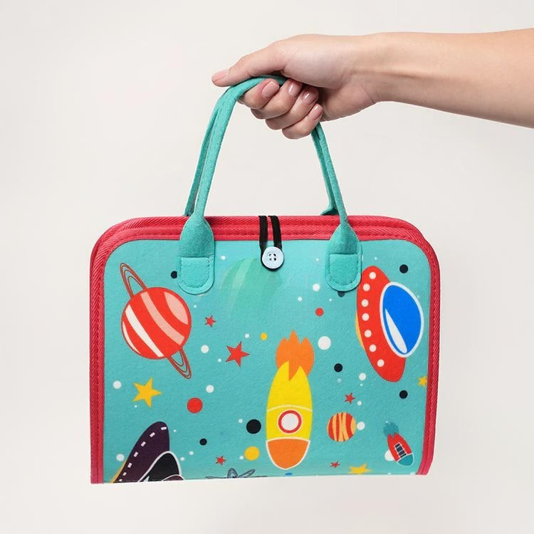Sac d'Activités & Plaque d'Apprentissage en Feutre Montessori
