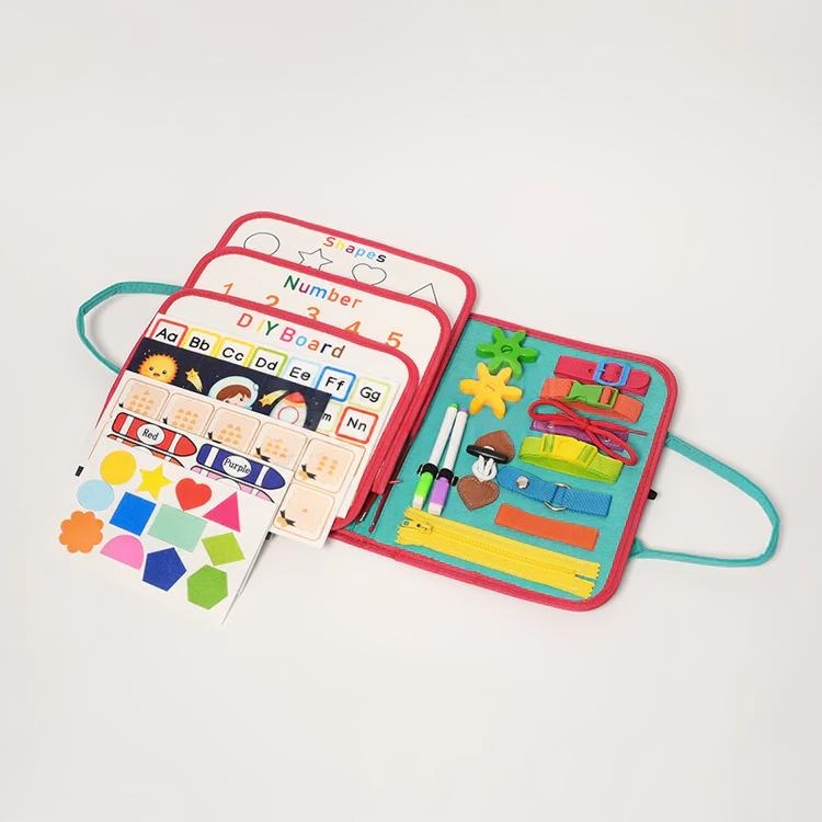 Sac d'Activités & Plaque d'Apprentissage en Feutre Montessori