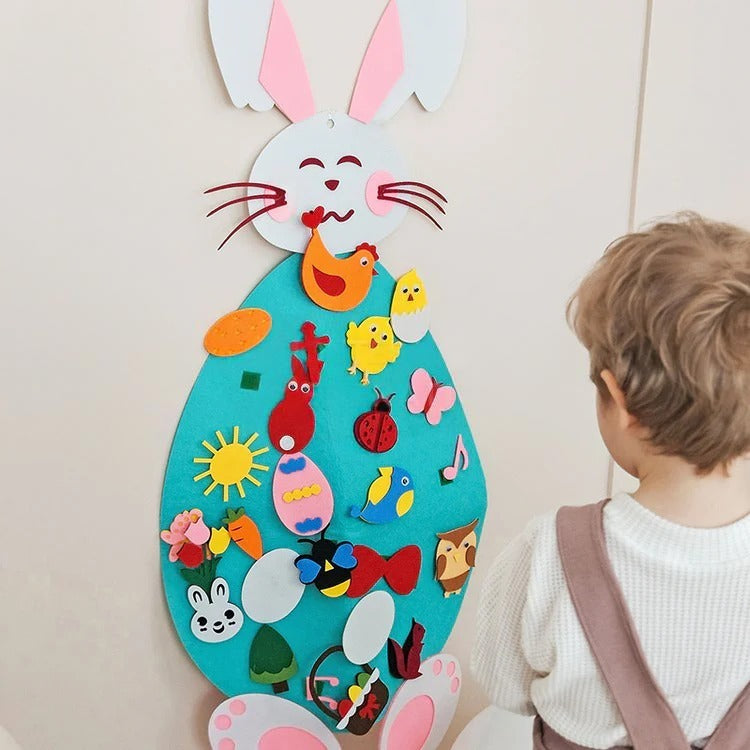 Lapin de Pâques en Feutrine Mural