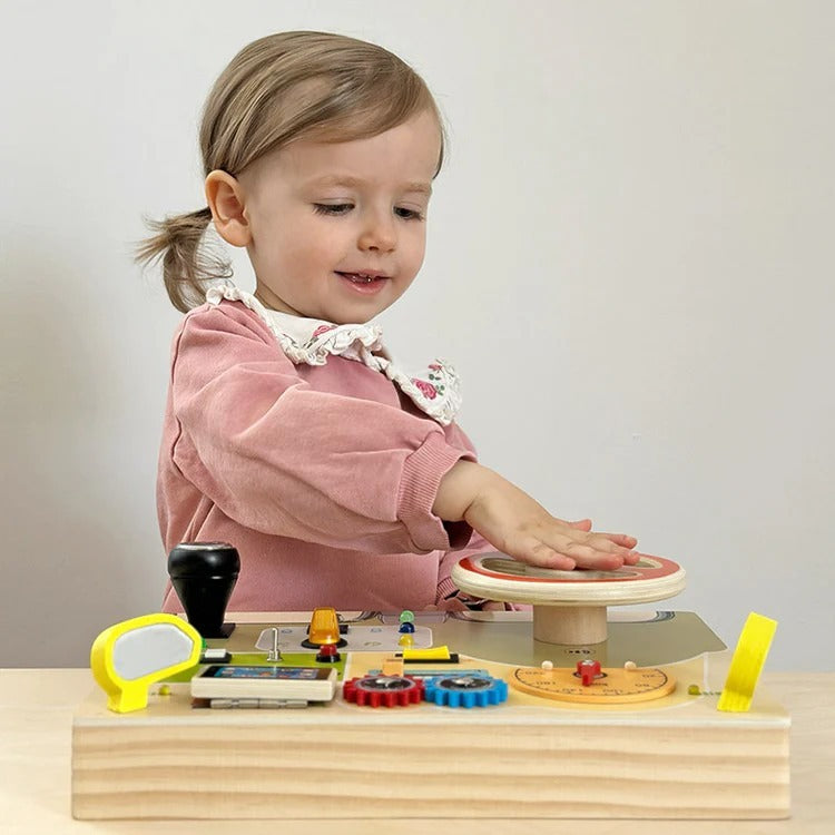 Tableau de Bord Interactif en Bois Montessori