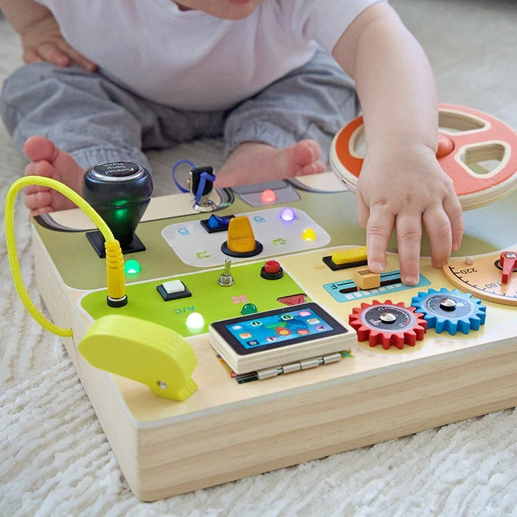 Tableau de Bord Interactif en Bois Montessori
