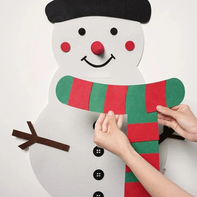 Bonhomme de Neige en Feutrine Mural Montessori