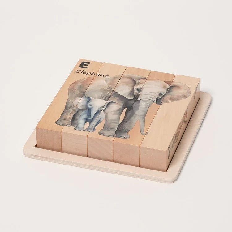 Puzzle à Blocs Pivotants 4 Faces en Bois
