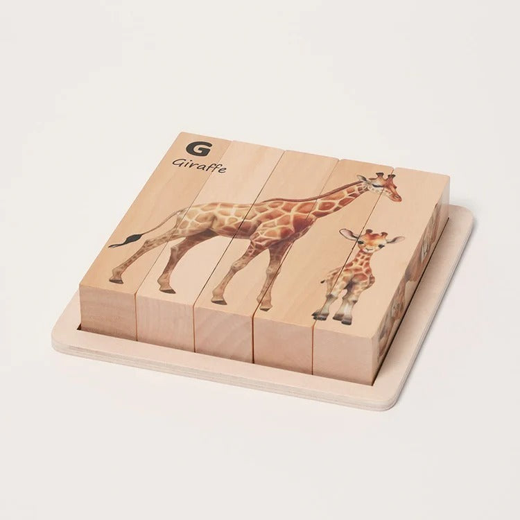 Puzzle à Blocs Pivotants 4 Faces en Bois
