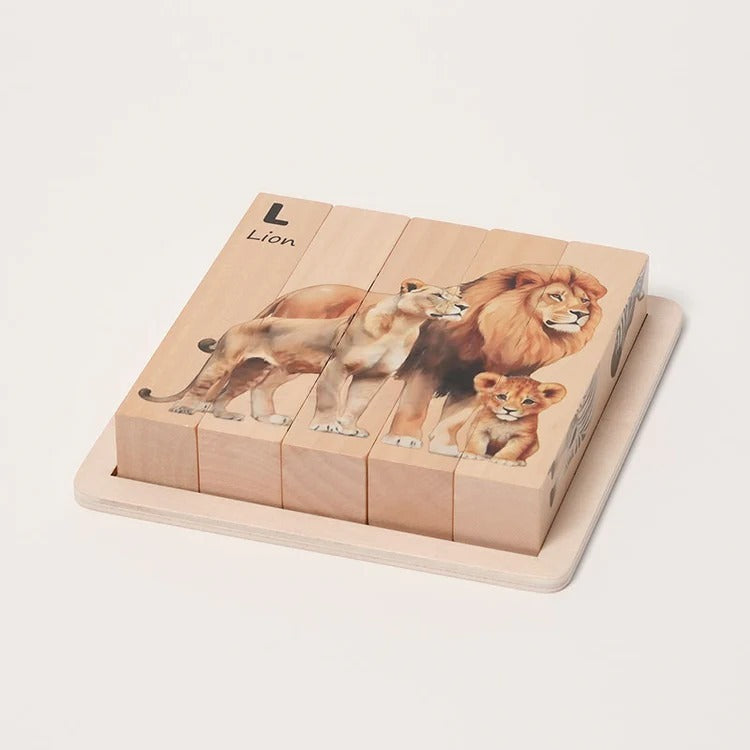 Puzzle à Blocs Pivotants 4 Faces en Bois