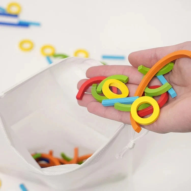 Jeu de Construction en Bois Montessori