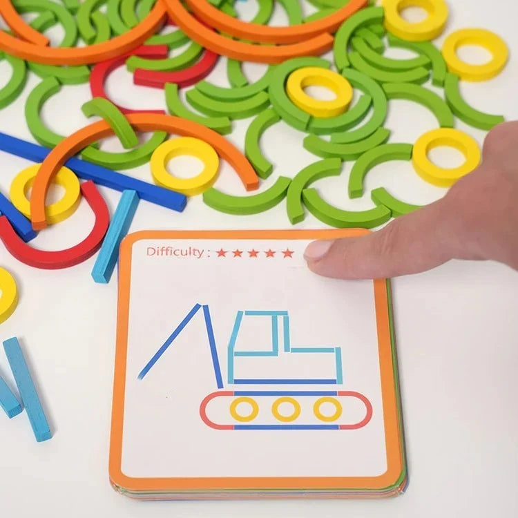 Jeu de Construction en Bois Montessori