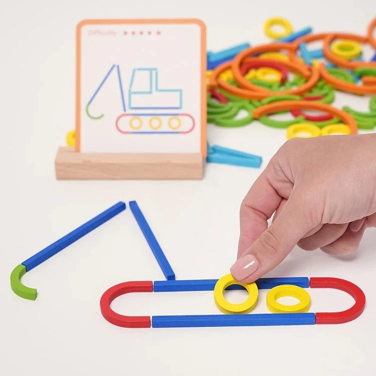 Jeu de Construction en Bois Montessori