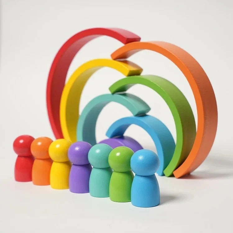 Arc-en-Ciel Montessori en Bois avec Figurines