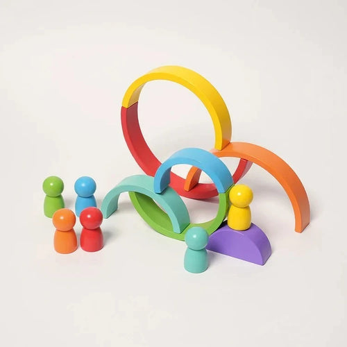 Arc-en-Ciel Montessori en Bois avec Figurines