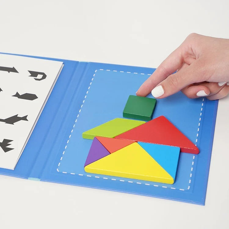 Livre Magnétique Tangram en Bois Montessori