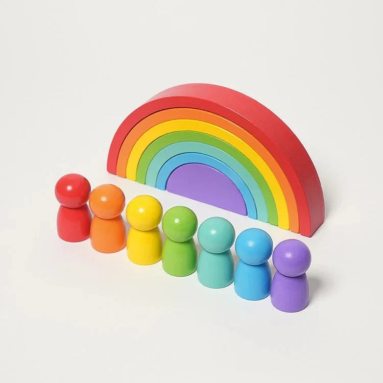 Arc-en-Ciel Montessori en Bois avec Figurines