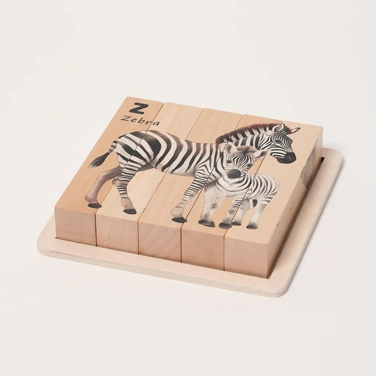 Puzzle à Blocs Pivotants 4 Faces en Bois