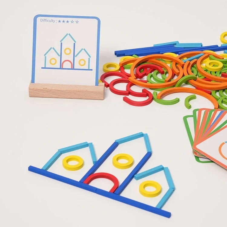 Jeu de Construction en Bois Montessori