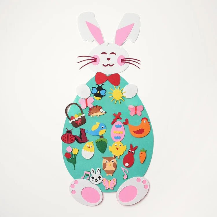 Lapin de Pâques en Feutrine Mural