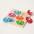 Puzzle d'Encastrement en Bois Éclosion de Dinosaures Montessori