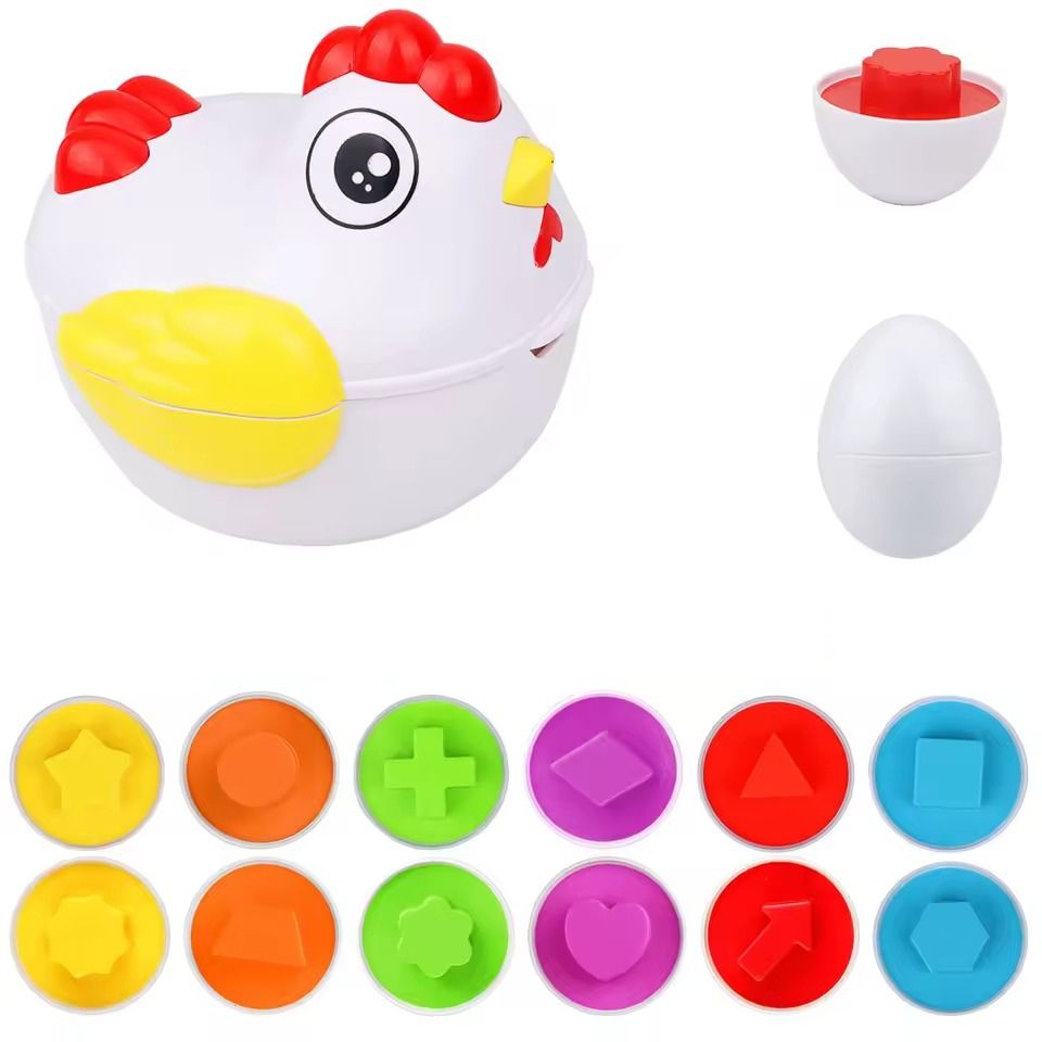 Jeu d'Encastrement Œufs et Poule Montessori