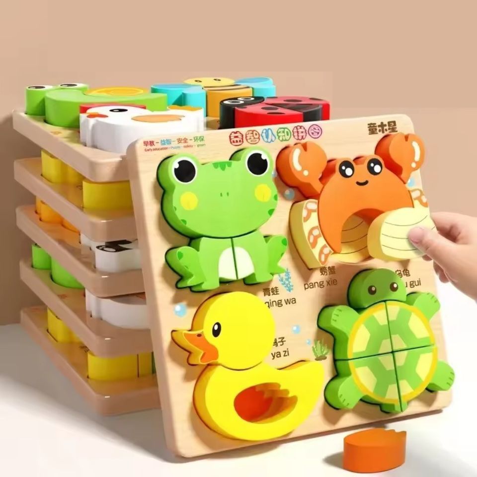 Puzzle d'Encastrement en Bois Montessori