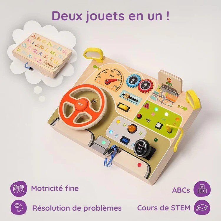 Tableau de Bord Interactif en Bois Montessori