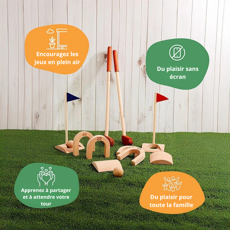 Set de Mini-Golf en Bois d'Intérieur Montessori