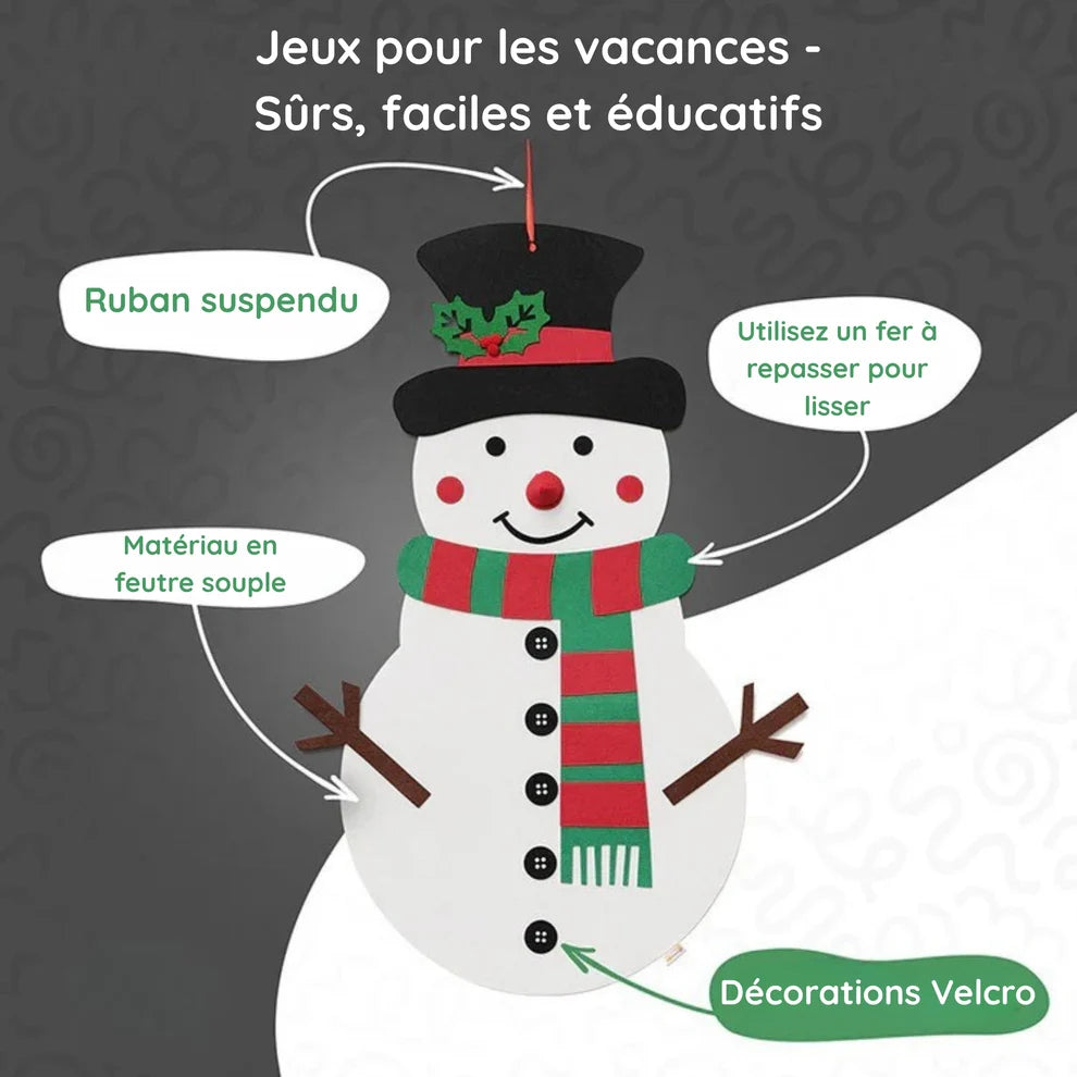 Bonhomme de Neige en Feutrine Mural Montessori