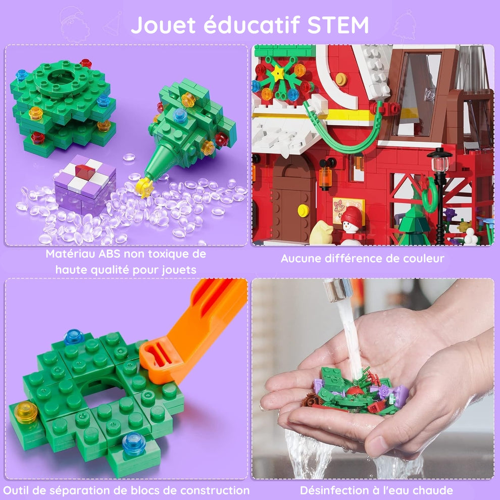 Maison de Noël en Briques de Construction Montessori