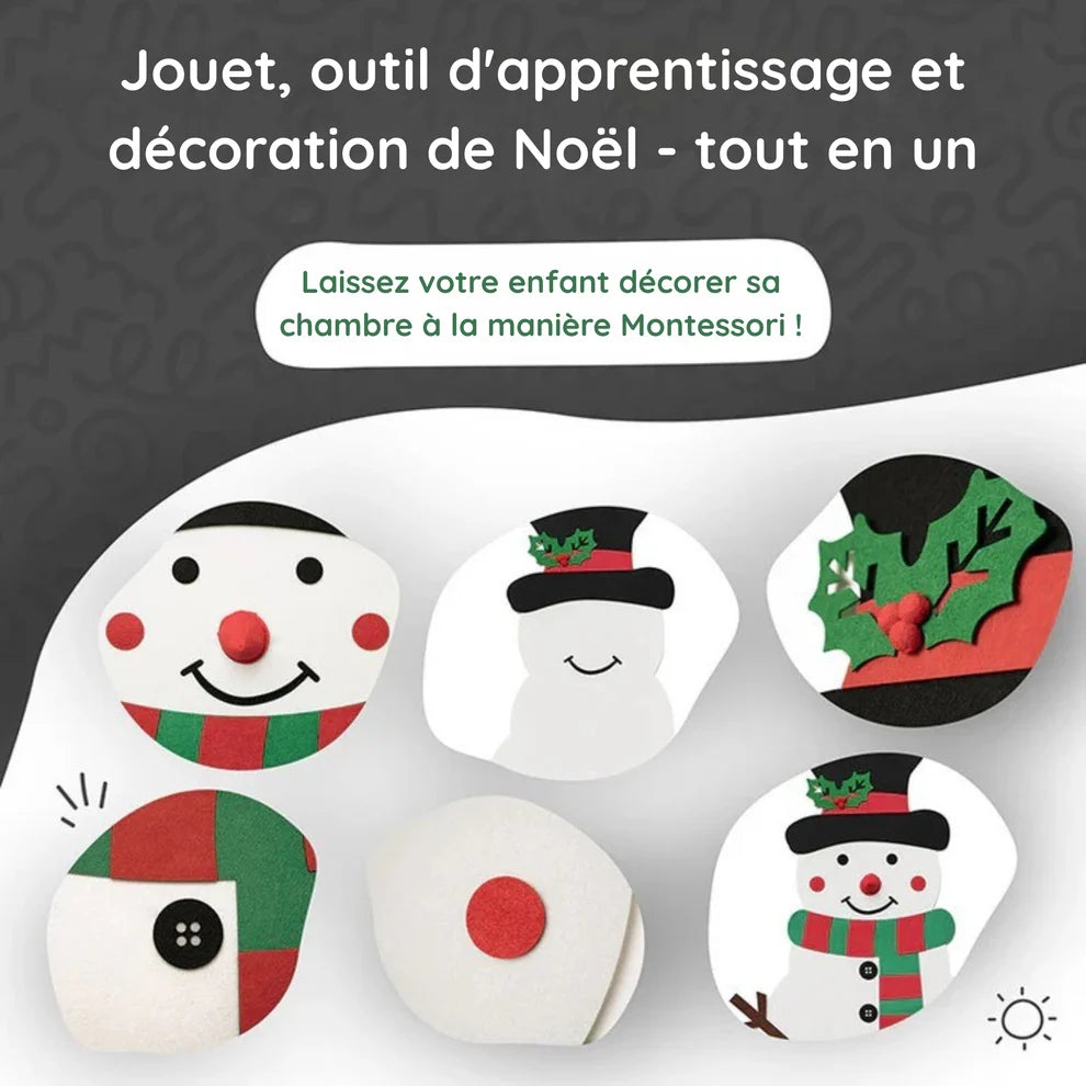 Bonhomme de Neige en Feutrine Mural Montessori