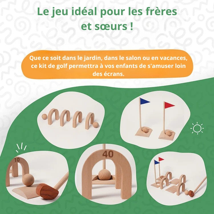 Set de Mini-Golf en Bois d'Intérieur Montessori