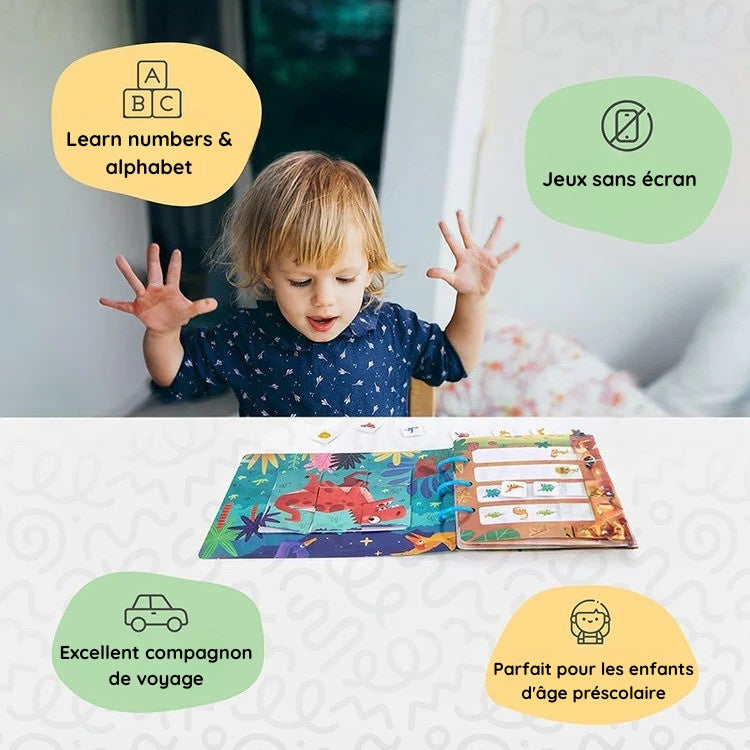 Livre d'Activités Autocollants Repositionnables Montessori