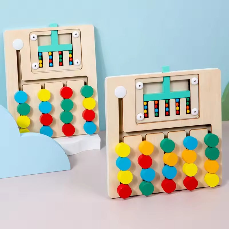 Jeu de Tri de Couleurs à Glissière en Bois Montessori