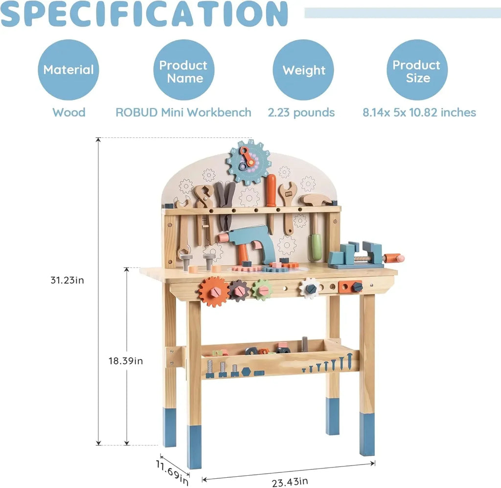 Établi de Bricolage en Bois Montessori
