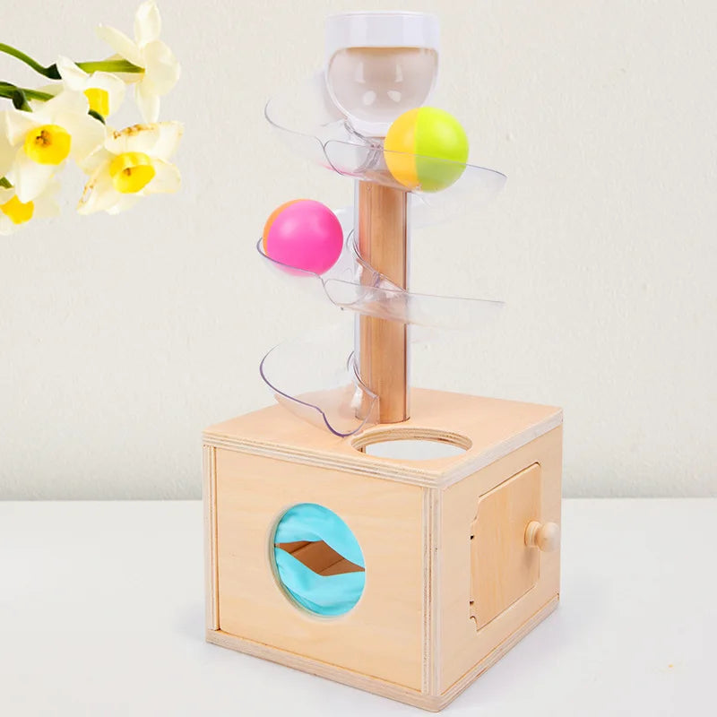 Tour Spirale à Boules en Bois Montessori