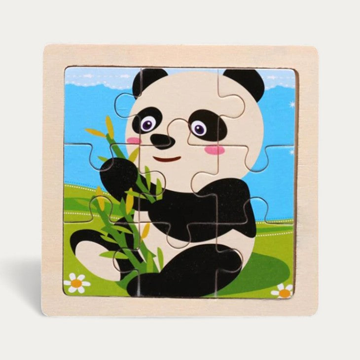 Mini Puzzle en Bois Animaux 9 Pièces